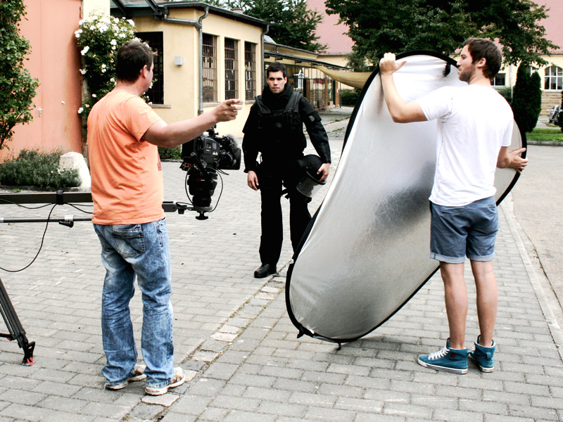 Produktionsteam Imagefilm Junge Polizei mit Matze Brandt in Stuttgart
