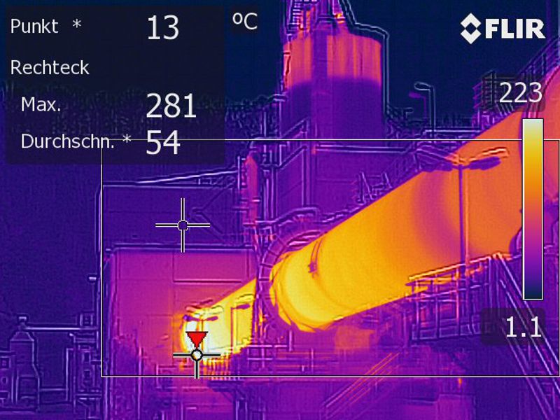 Infrarotbild Thermografie an Industrieanlagen