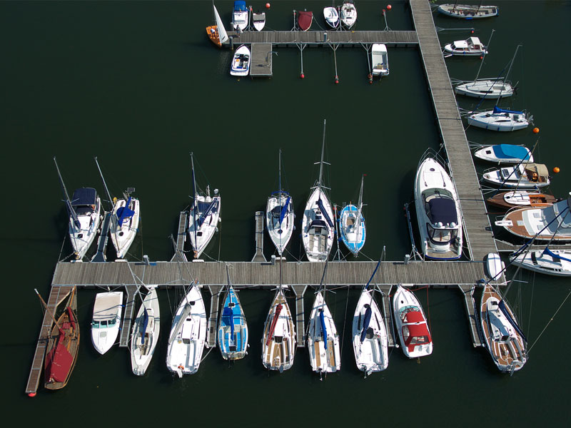 Luftbild Bootsanlage Wassersportzentrum Senftenberger See